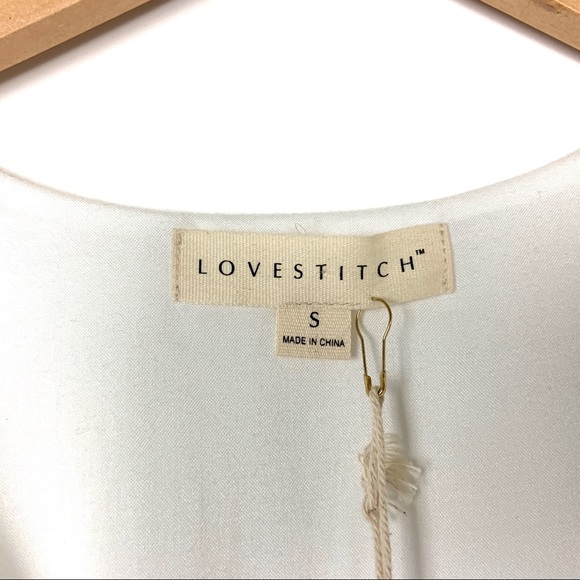 Lovestitch V Neck Romper Sz Small White Crochet - Picture 7 of 7